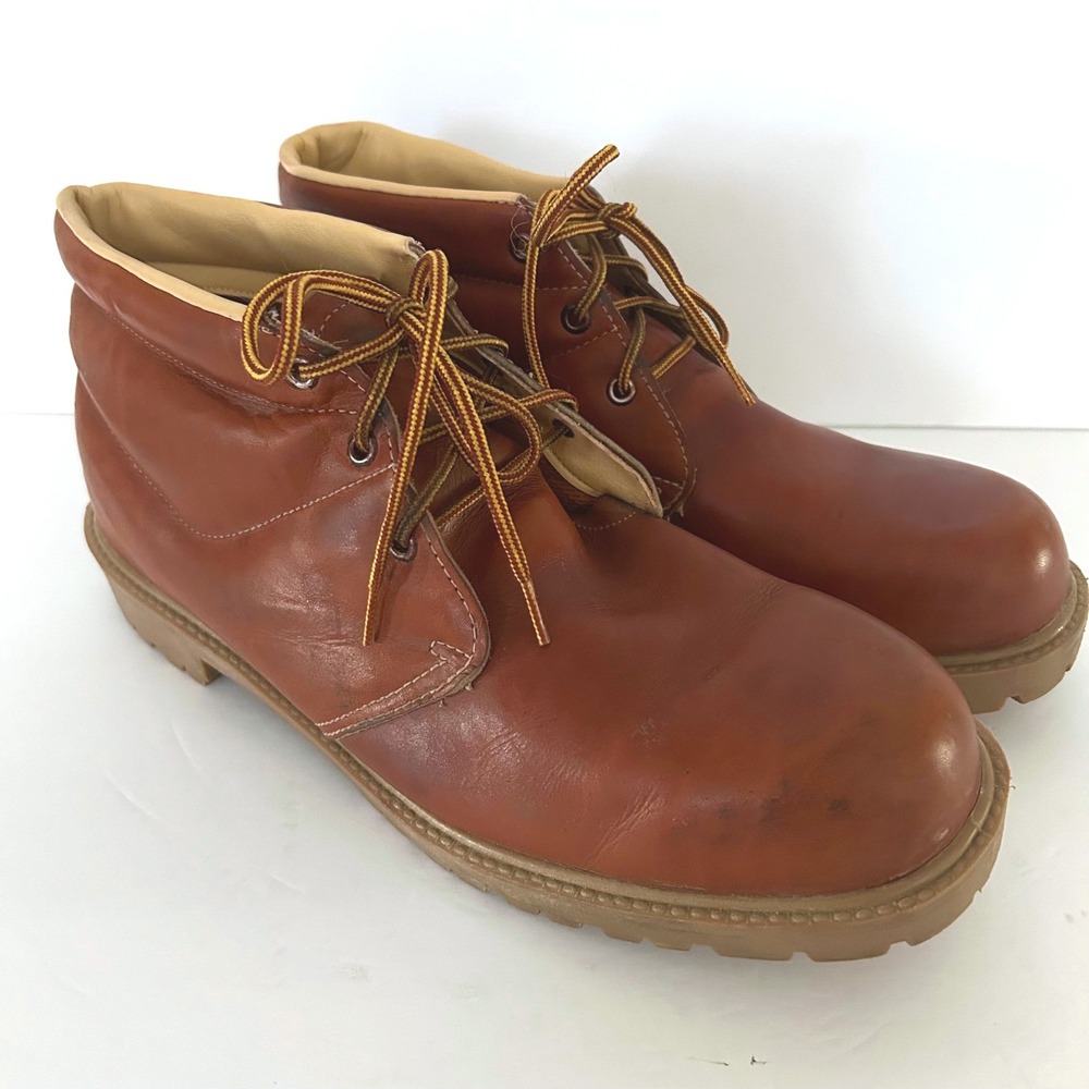 VTG Weinbrenner Leather Chukka Boots‎ Mens 13 W Brown Hiking Boy Scout Lug USA